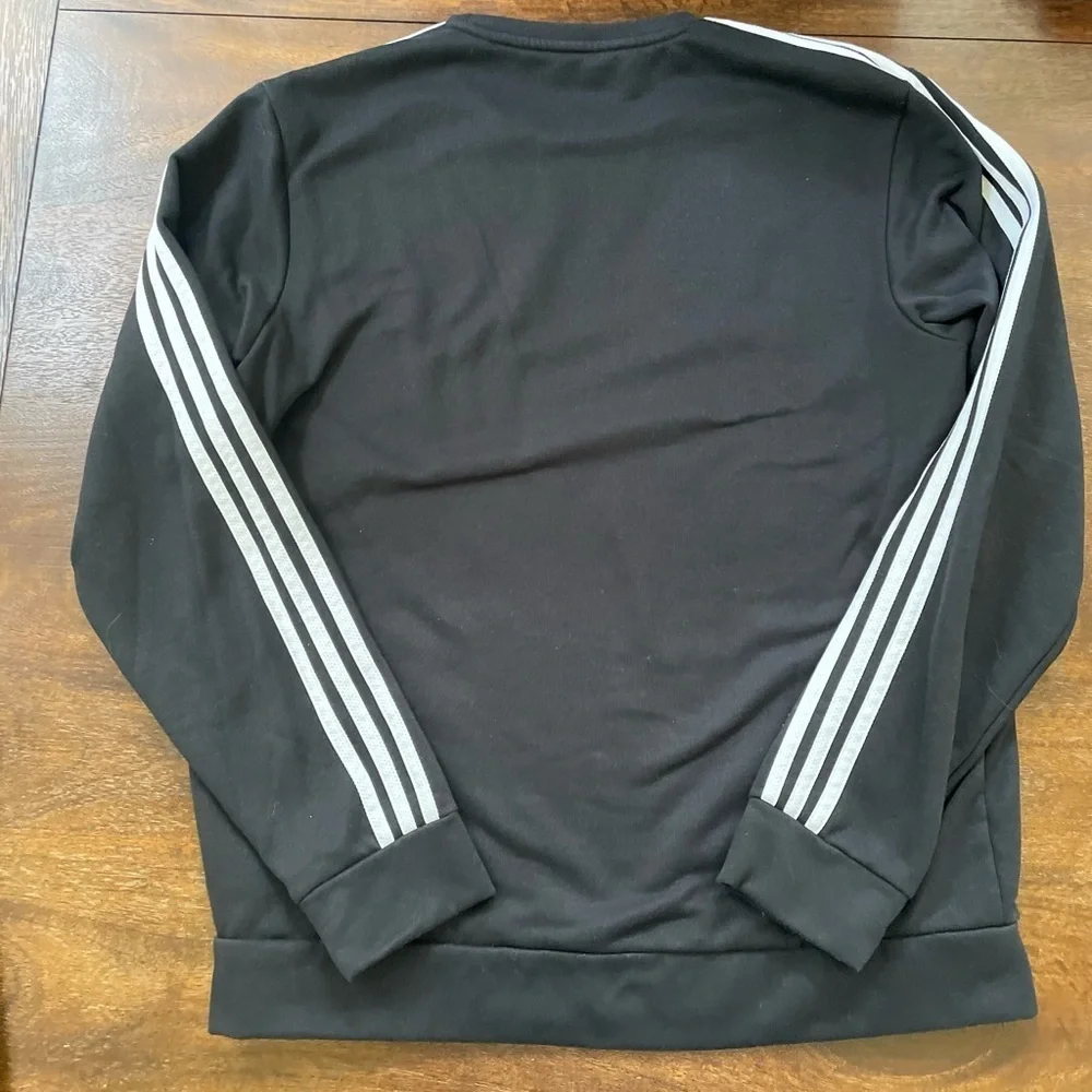 Adidas Essentials 3-Stripes Crew Sweatshirt Mens L Green Black LS Pullover